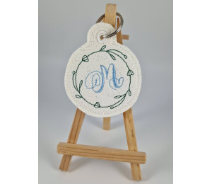 2€ ZUSATZTÜRCHEN 16. Dezember - Stickserie - ITH Anhänger Blumenrahmen Monogram